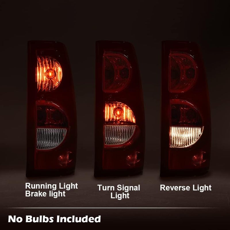 GPLUS Rear Tail Lights Compatible with Chevy Silverado 2003 2004 2005 2006,Tail Lamp Left & Right Luces Traseras, Faros Traseros,Red GM2800174, GM2801174,Rear Brake Lamps Assembly - Image 2